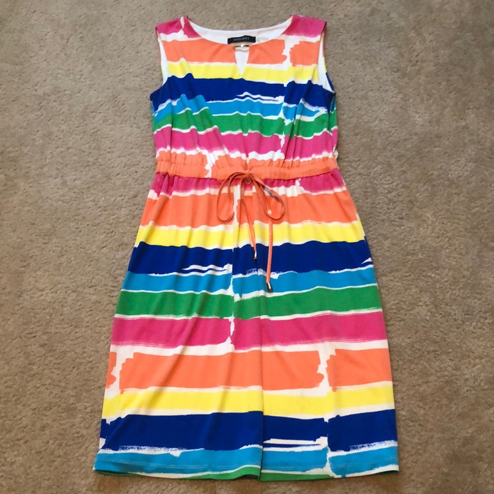 Colorful cinch waist dress